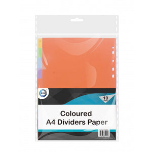 Buy wholesale 10pc coloured a4 dividers Supplier UK
