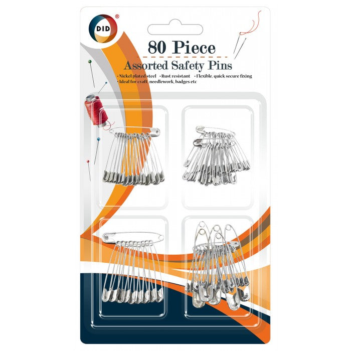 80pc Assorted Safety Pins