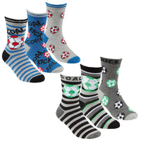 Boys Kids Bamboo Rich Football Design Socks (3 Pack)