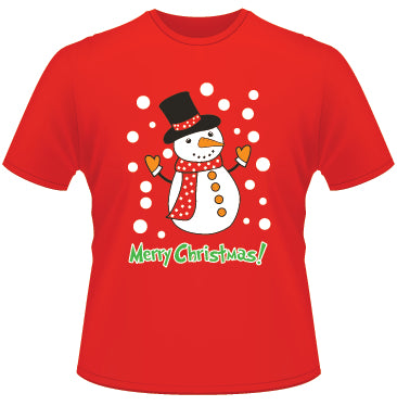 Unisex Adult Christmas Xmas T Shirt (Snowman Design)