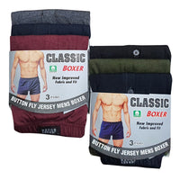 Mens Plus Big Size Classic Boxer Shorts (3 Pack)