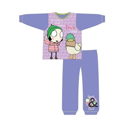 Girls Toddler Cartoon Character Sarah & Duck Long Sleeve Pyjama Set