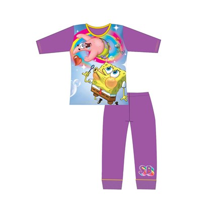 Girls Cartoon Character Sponge Bob Long Sleeve Pyjama Set