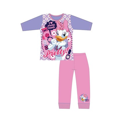 Girls Cartoon Character Daisy Duck Long Sleeve Pyjama Set