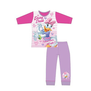 Girls Cartoon Character Daisy Duck Long Sleeve Pyjama Set