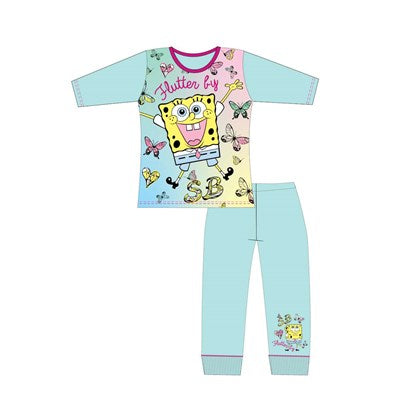Girls Cartoon Character Sponge Bob Long Sleeve Pyjama Set