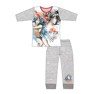 Girls Childrens Character Wonder Woman Long Sleeve Pyjama PJs Set