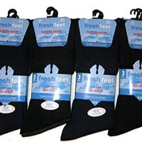 Mens 100% Cotton Non Elastic Socks (3 Pair Pack)