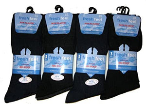 Mens 100% Cotton Non Elastic Socks (3 Pair Pack)