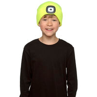 Kids Neon Yellow LED Hat