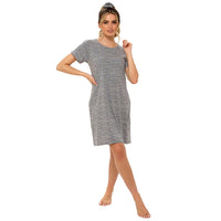 Ladies Jersey Marl Scripted Nightie With Scrunchie