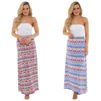 Ladies Printed Jersey Maxi Skirt