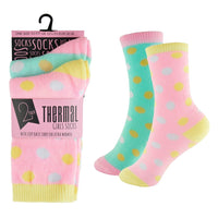 Girls 2 Pack Thermal Design Socks