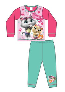 Girls Toddler Licenced 44 Cats Sub Long Pyjama PJs Set