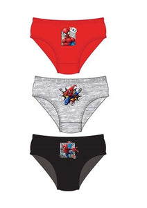 Boys Spiderman Licenced Character 3pk Briefs