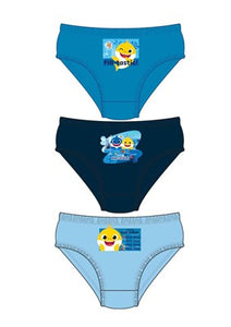 Boys Baby Shark Licenced Character 3pk Briefs