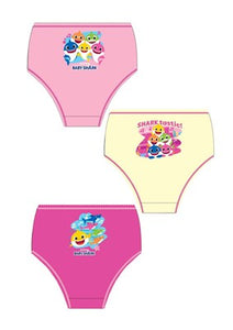 Girls Licenced Baby Shark Underwear Briefs (3 Pack)