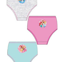 Girls Licenced Disney Princess Underwear Briefs (3 Pack)