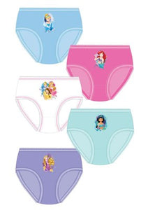 Girls Licensed Disney Princess Underwear Briefs (5 Pack)