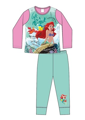 Girls Older Character Little Mermaid Sub Long Pyjama PJs Set
