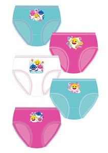 Girls Licenced Baby Shark Underwear Briefs (5 Pack)