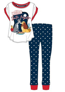 Ladies Licensed Lady And The Tramp Pyjama PJs Set