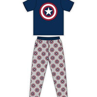 Mens Licenced Captain America Pyjama PJs Set