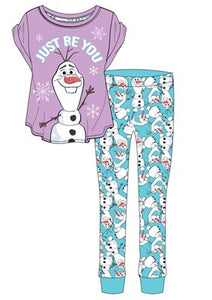 Ladies Women Disney Frozen Olaf Pyjama PJs Set