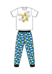 Mens Licensed Simpsons Pyjama PJs Set