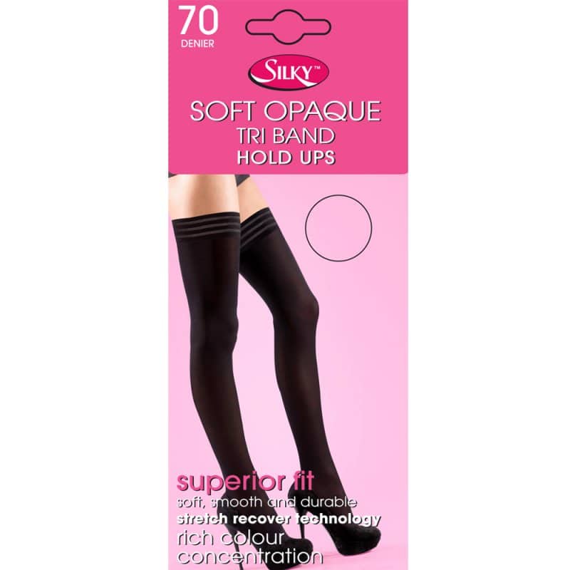Ladies Soft Opaque Triband Hold Ups 70 Denier